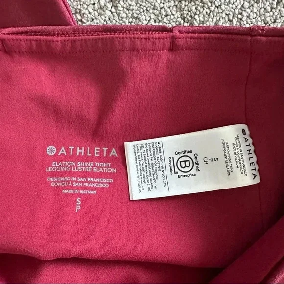 NWT Athleta Elation Shine Tight Red Shinmer Leggings Size Small - Picture 7 of 10
